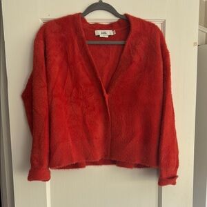 Love, Bonito Red Fuzzy Cardigan